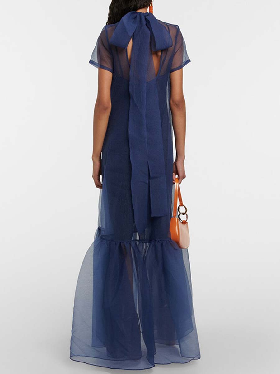 Mesh Backless Two-piece Dress