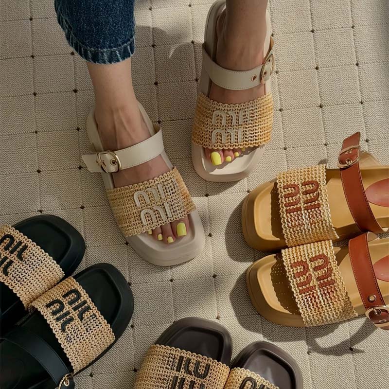 Woven Platform Beach Sandals Slippers