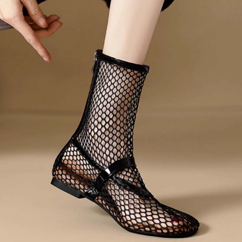 Fishnet High Ballet Mesh Boots