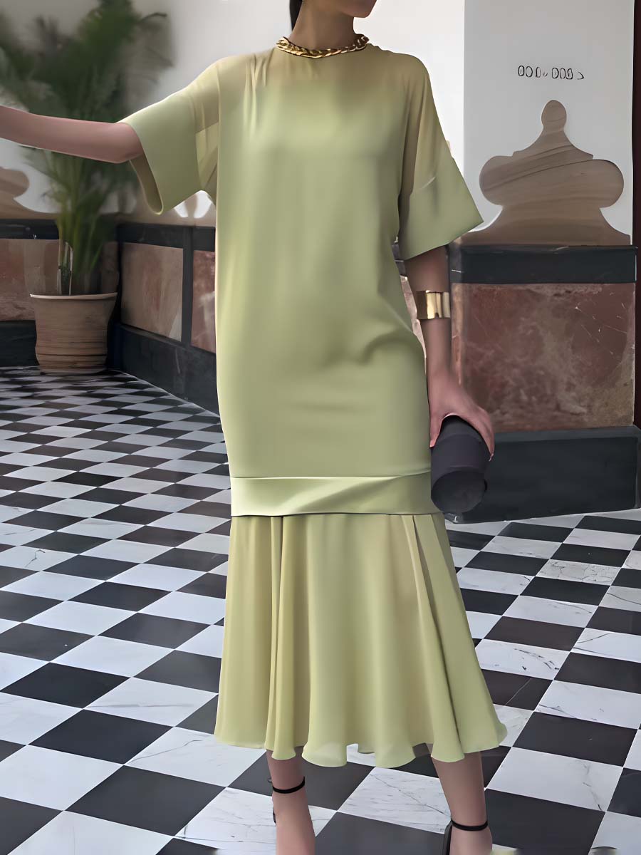 Elegant Patchwork Maxi Dress