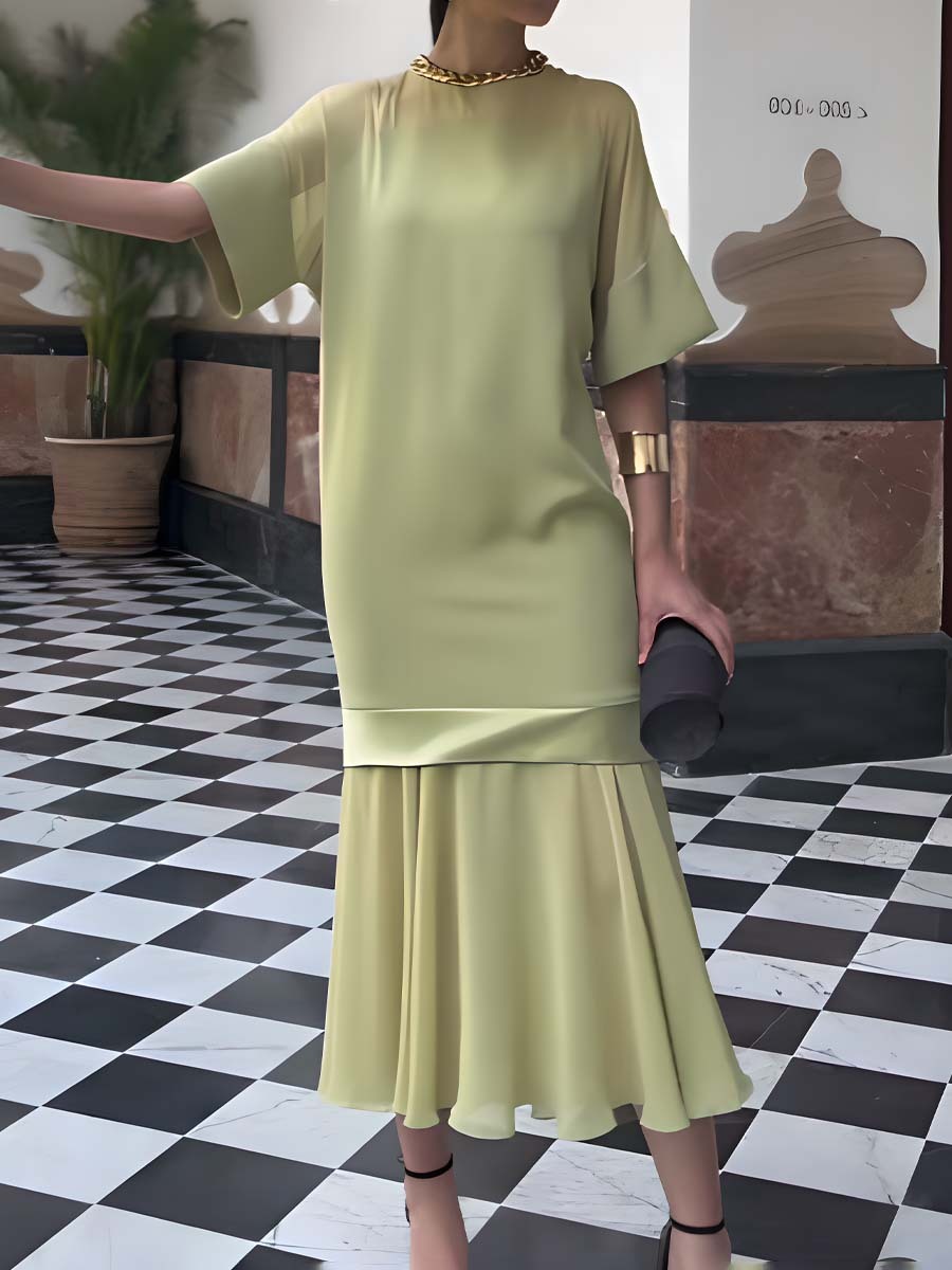 Elegant Patchwork Maxi Dress