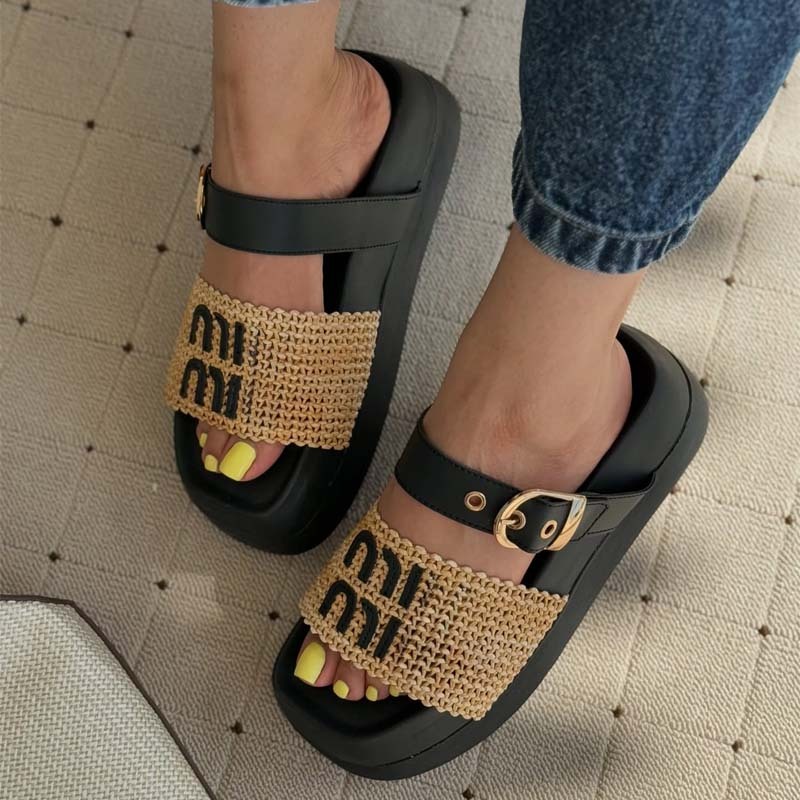 Woven Platform Beach Sandals Slippers