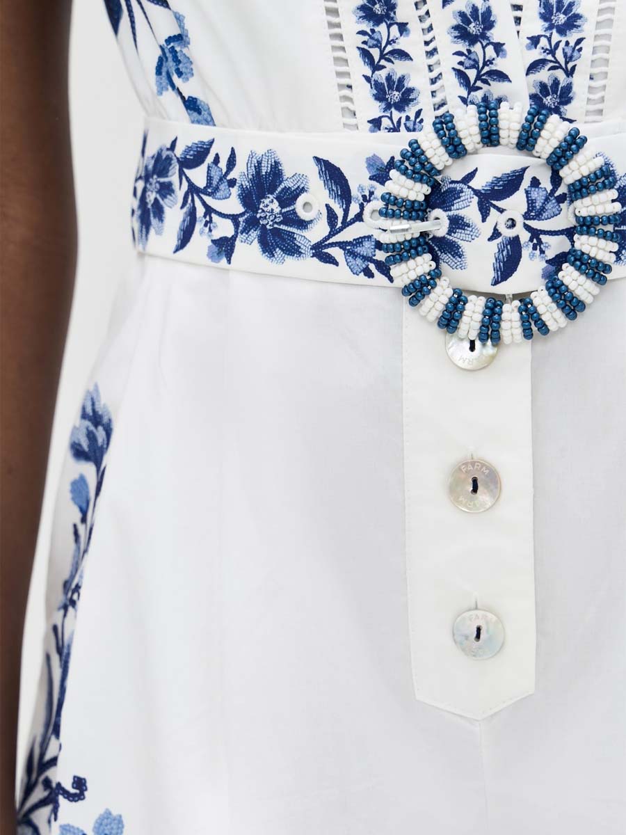 Floral-print Deep V Neck Romper