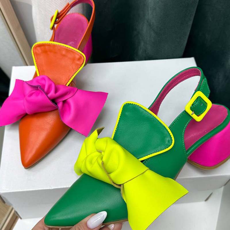 Bow-Heel Point-Heel Pumps