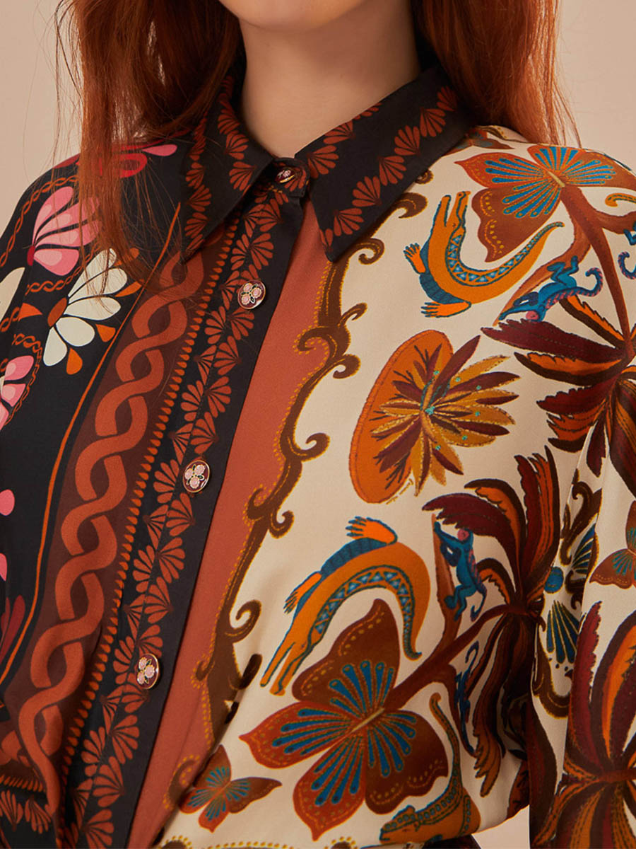 Multicolor Printed Wrap Dress