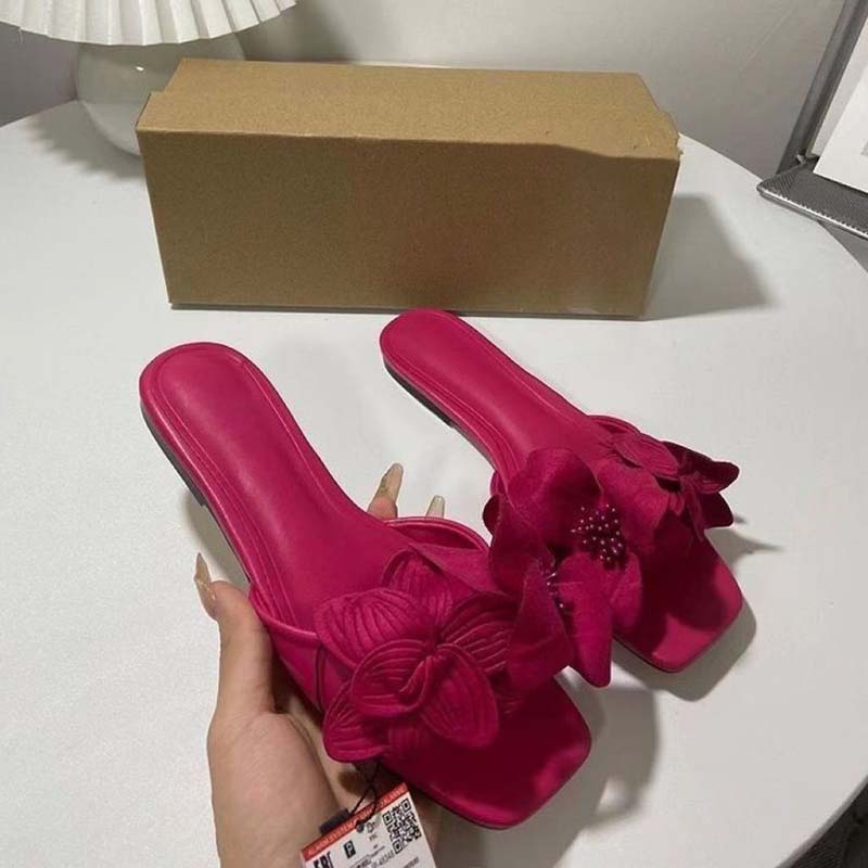 3D Flower Beach Flat Slippers