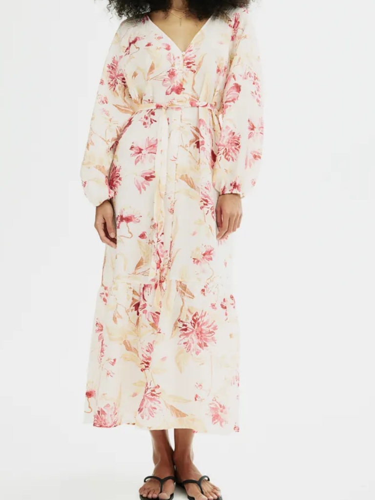 Tie-belt Crepe Dress