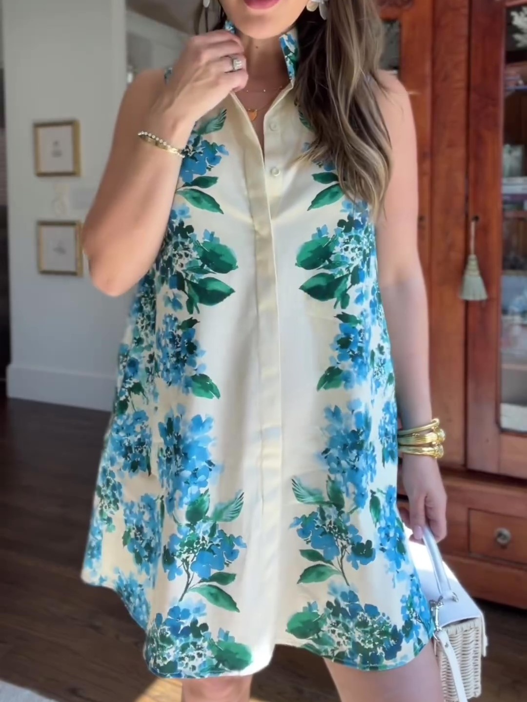 Hydrangea Sleeveless Charlie Dress