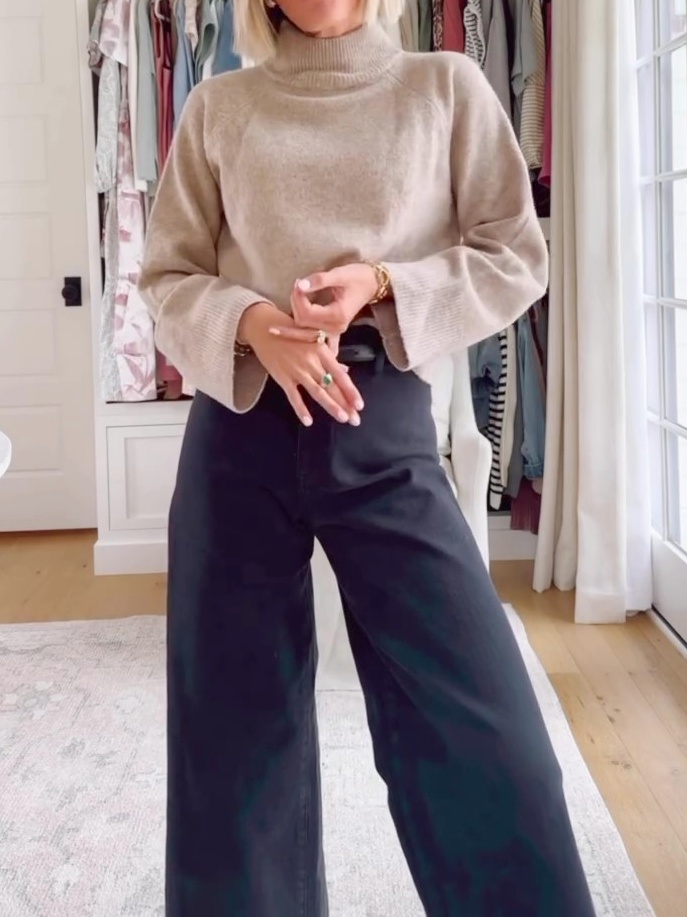 Women's Cozy Knit Mock Turtleneck Pullover Sweater