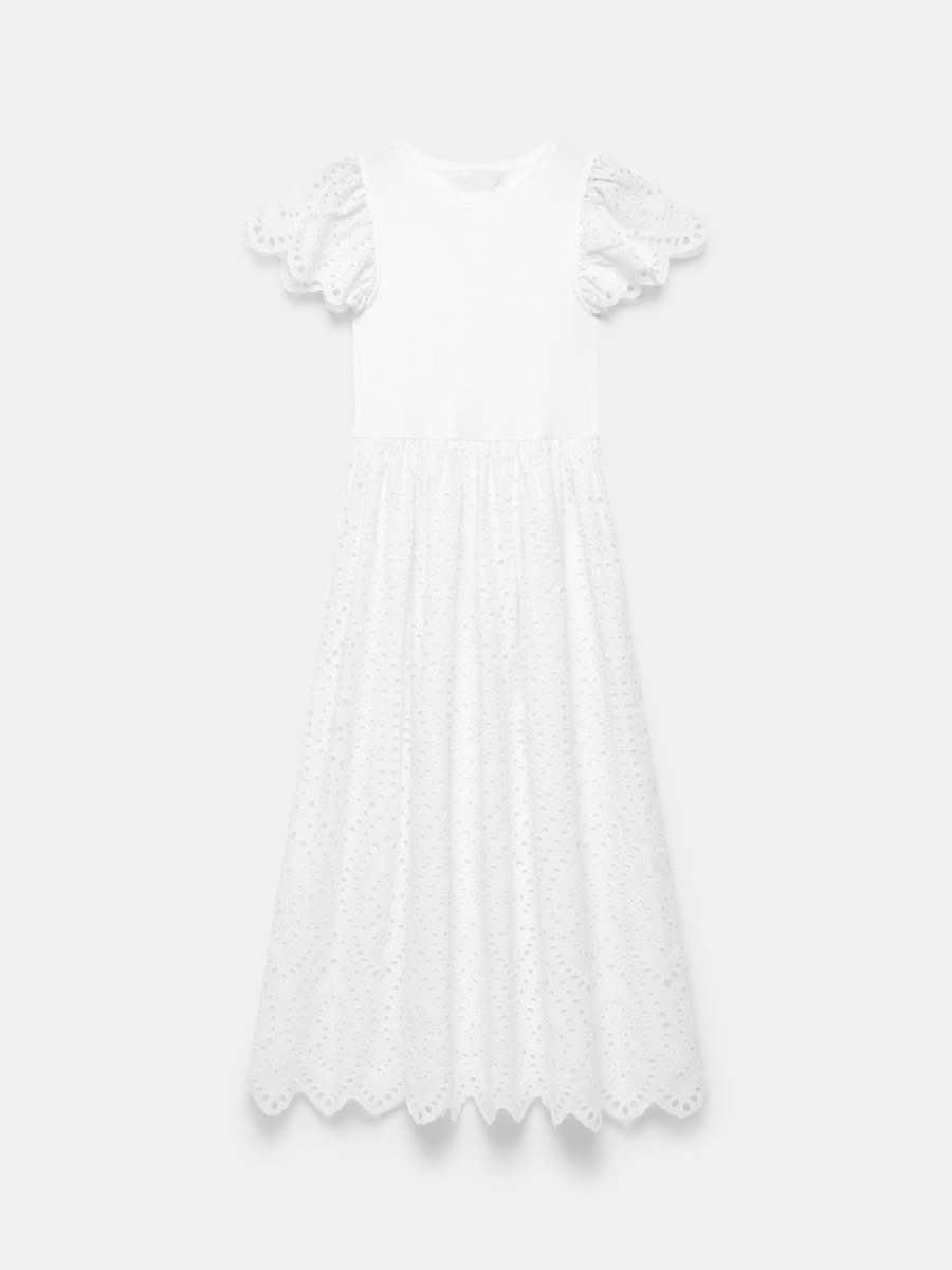 Embroidered Patchwork Midi Dress