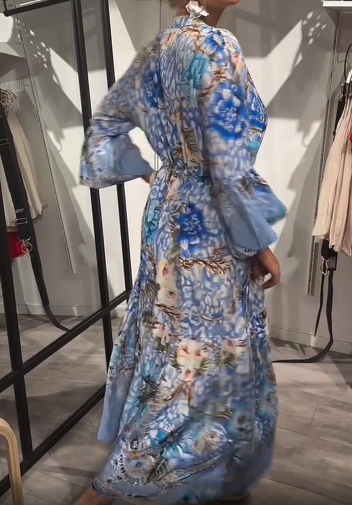 Elastic Waist Floral Comfy Dress