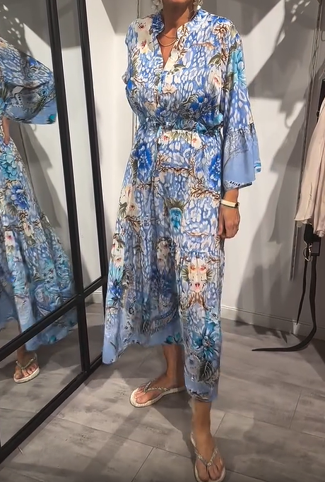 Elastic Waist Floral Comfy Dress