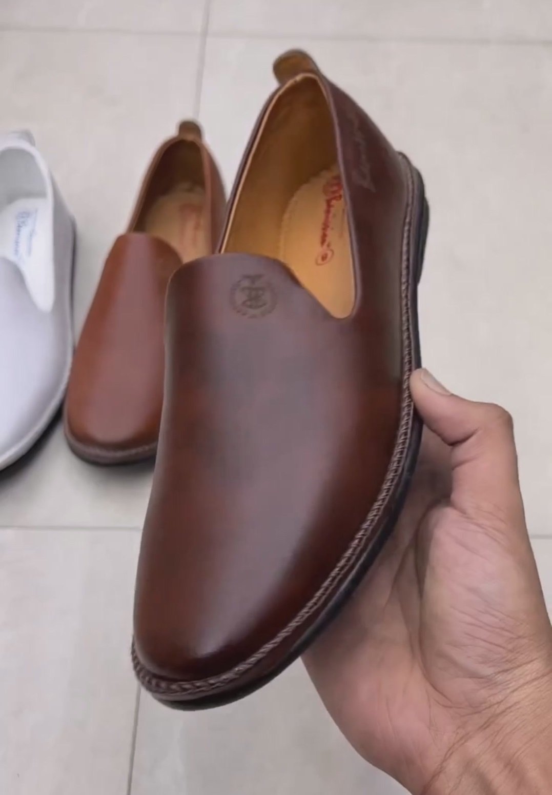 Solid Color Leather Loafers