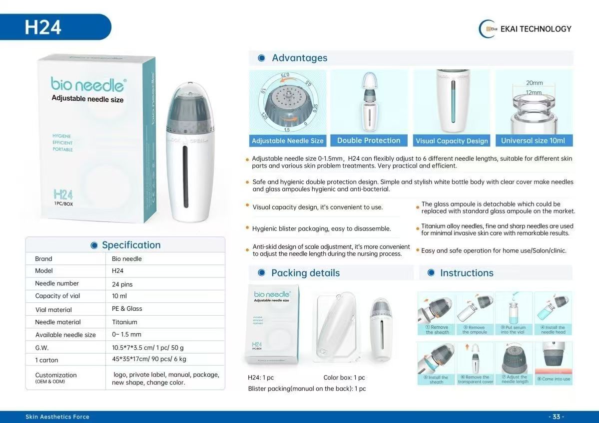 Bio Needle H24 Adjustable Microneedle Serum Applicator