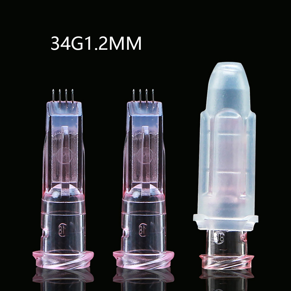 4 Pin Needles Nanosoft Microneedles 34G 0.6mm 0.8mm 1.0mm 1.2mm 1.5mm Fillmed Hand four Needles for Anti Aging Around Eyes and Neck Lines Skin Care Tool Parts