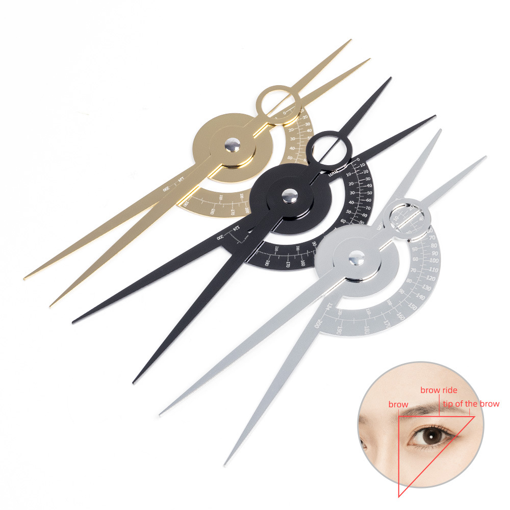 Stainless Steel Microblading Eyebrow Golden Ratio Ruler Tweezers Permanent Makeup Eyebrow Measure Stencil Tattoo Accessories
