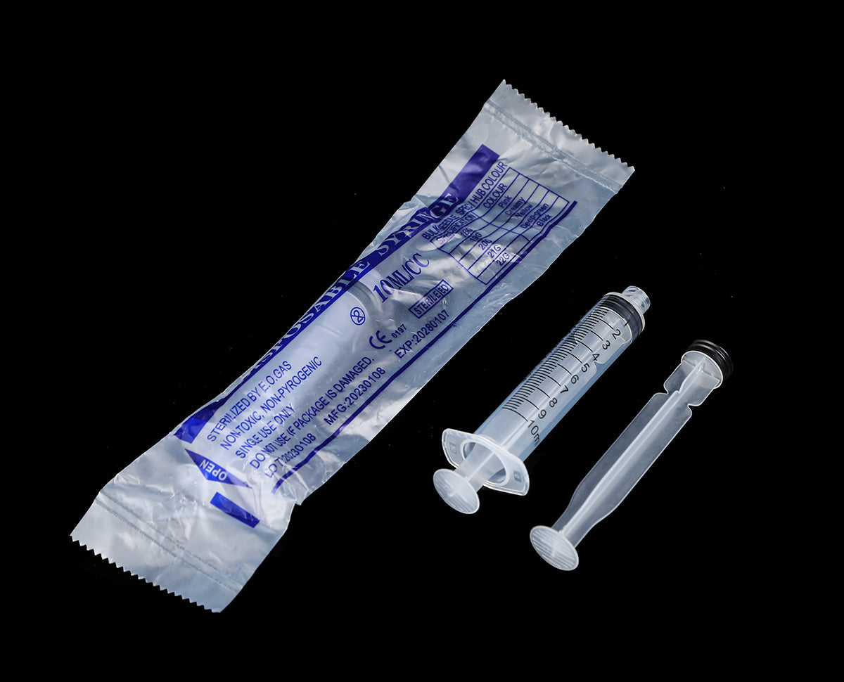 10ml/cc Sterile Syringes Plastic Disposable Injector Syringe Luer Lock Syringes Individually Packaged