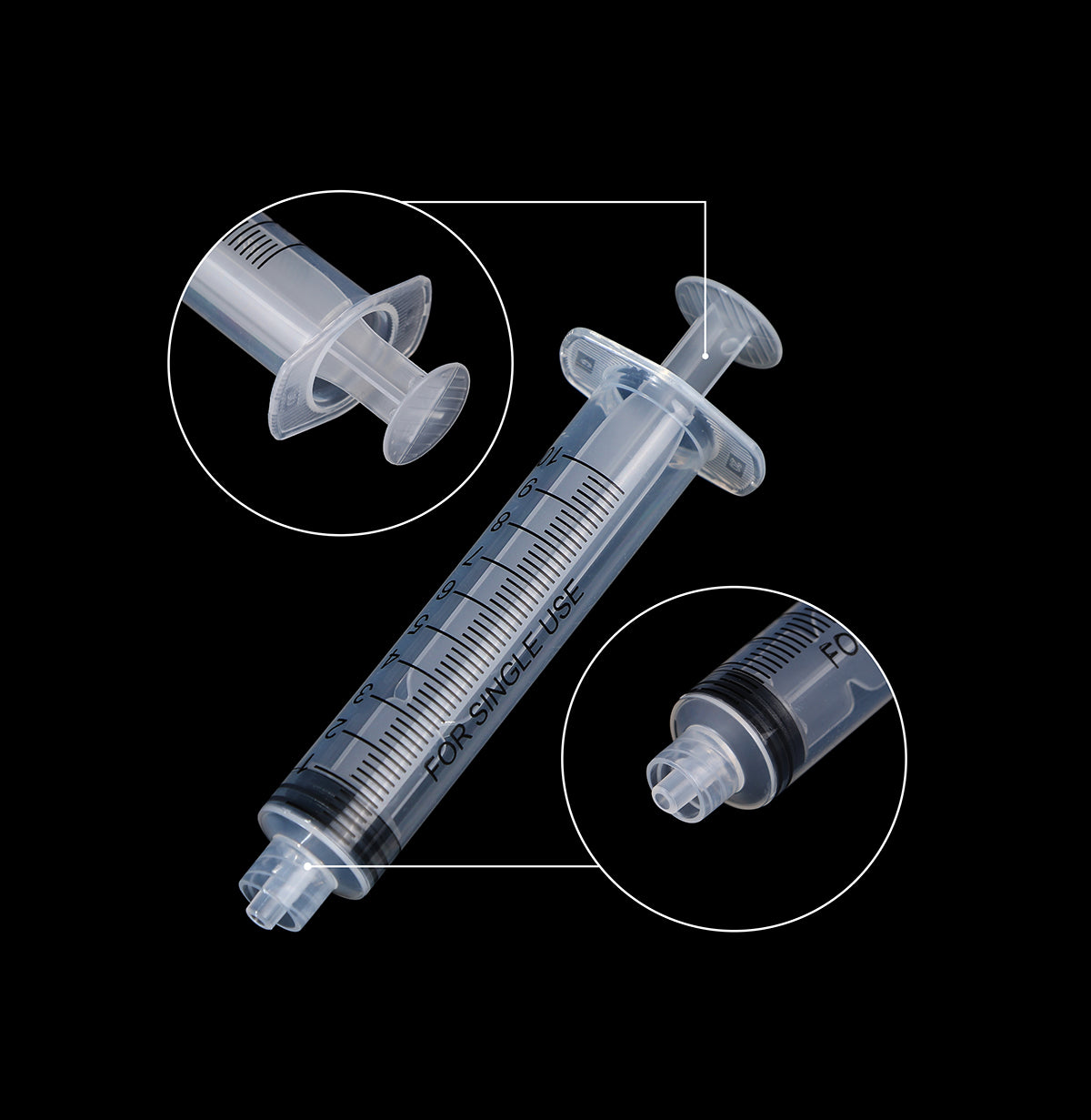 10ml/cc Sterile Syringes Plastic Disposable Injector Syringe Luer Lock Syringes Individually Packaged
