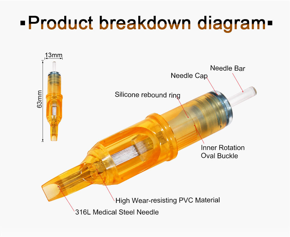 20pcs Disposable Tattoo Cartridge Needles RL RS RM M1 Series Tattoo Machine for Eyebrow Eyeliner Permanent Makeup