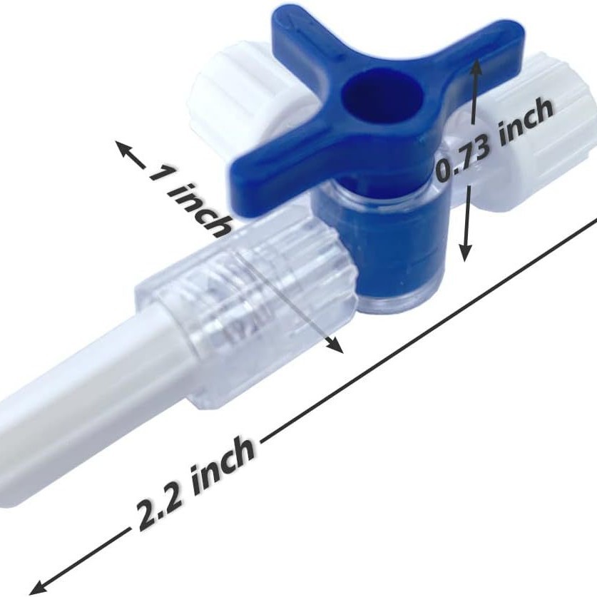 Disposable Three Way Stop Cock for Clinical Hospital Luer Lock Adapter 3 Way Stopcock Flexiable T-Connector Extension Tube