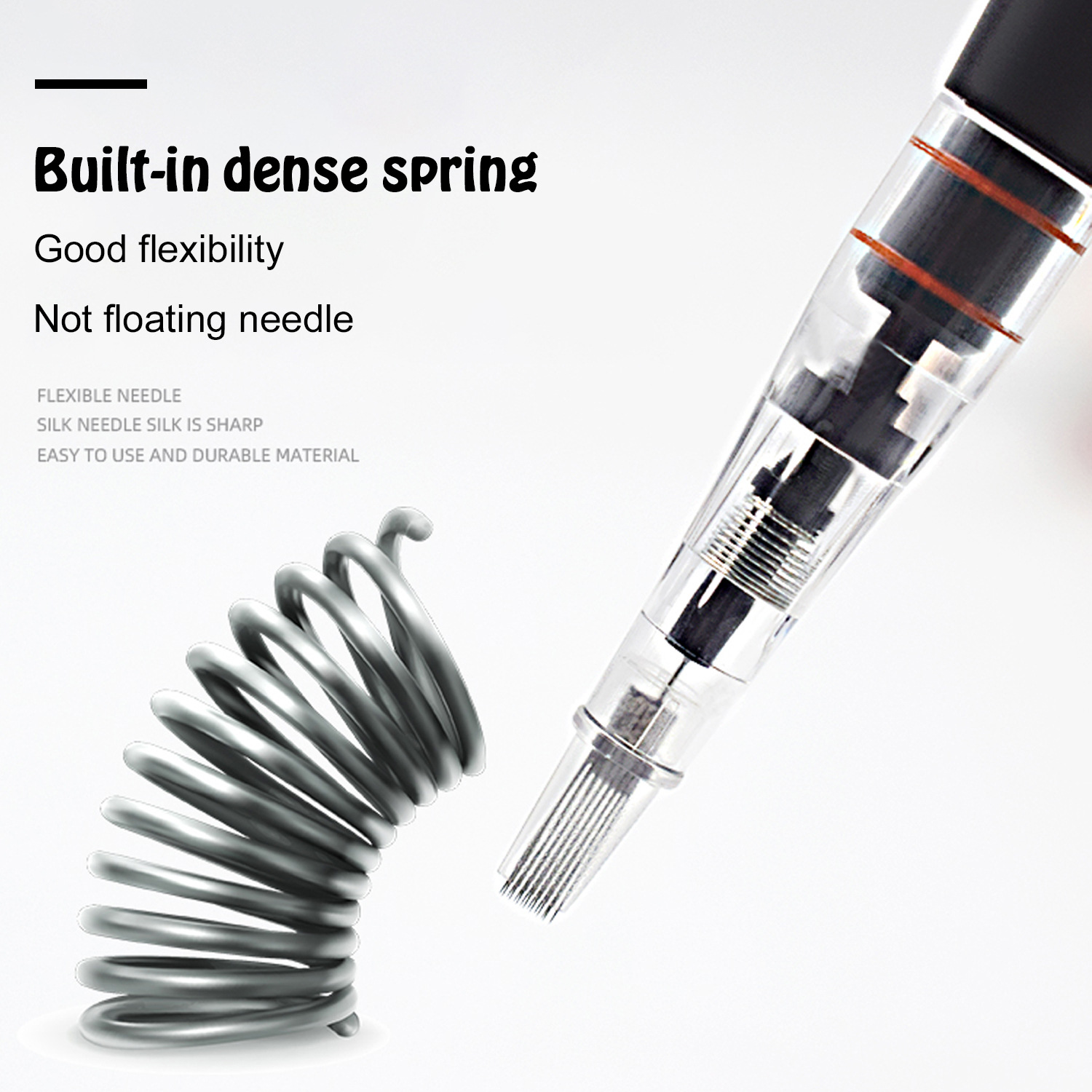 20pcs Disposable Sterilized Tattoo Cartridge Needles Permanent Makeup Pen Machine Flat Tips Eyebrows Lips