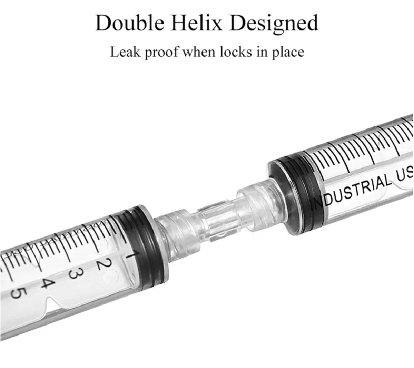 Sterile Syringe Coupler Connector, Transparent Female to Female Luer Lock, Individual Packing