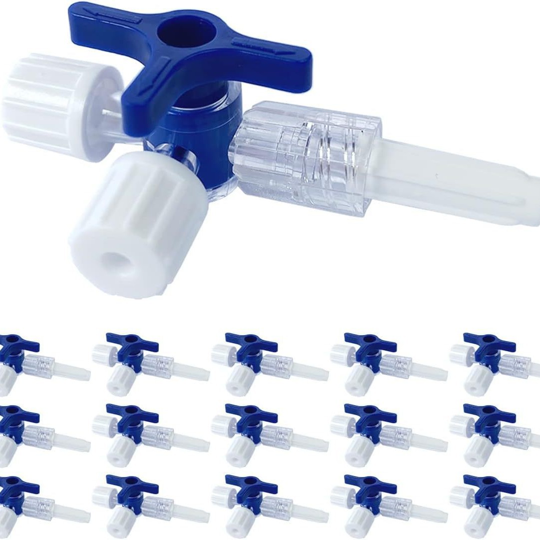 Disposable Three Way Stop Cock for Clinical Hospital Luer Lock Adapter 3 Way Stopcock Flexiable T-Connector Extension Tube