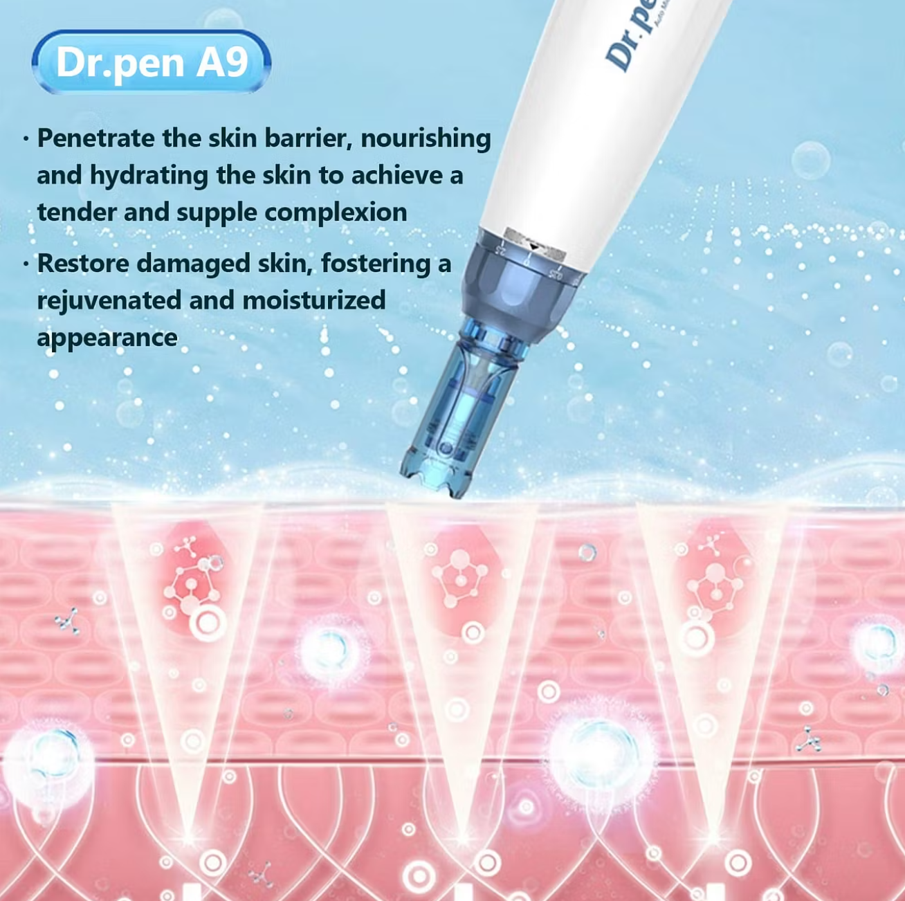 Dr. Pen A9 Microneedling Pen, Professional 6-Speed Derma Stamp for Face & Hair