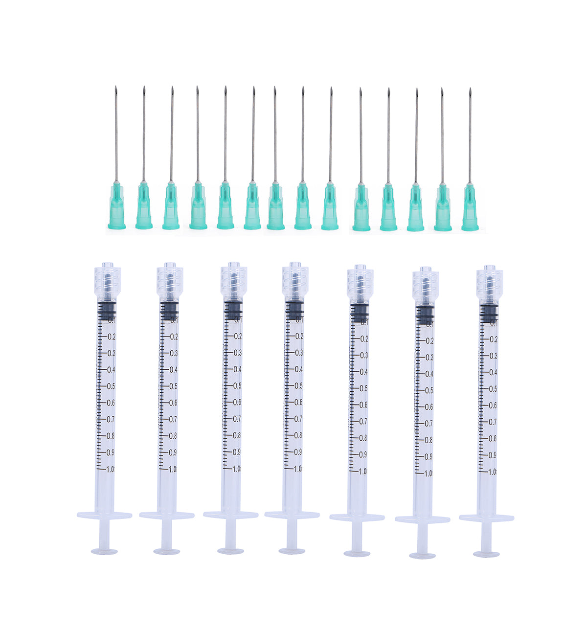 1ml Luer Lock Syringes + 21G 38MM Sterile Injection Needles Injection Tool Sharp Pointed Needles Disposable Needle for medical, laboratory, daily use