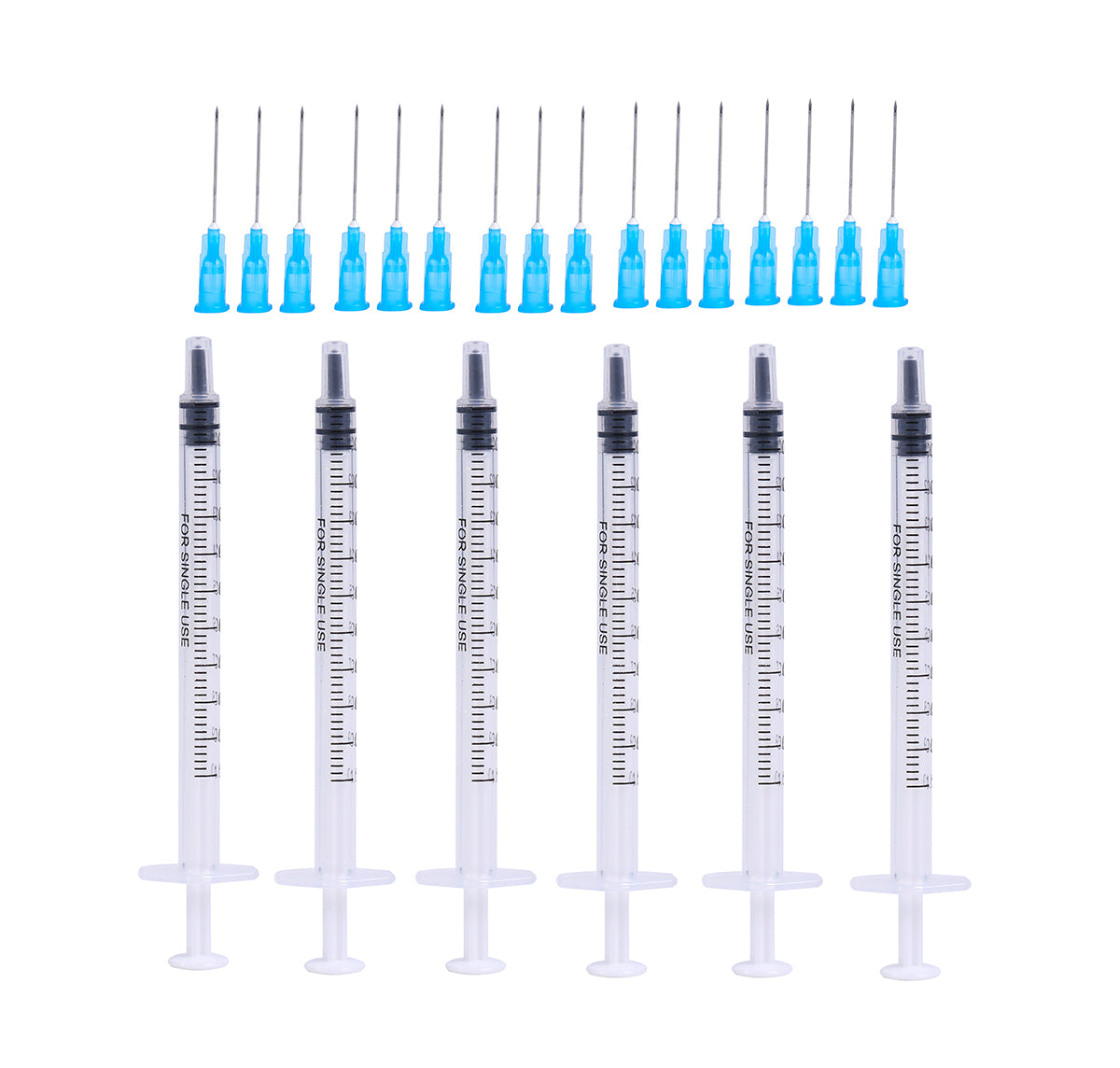 1ml Sterile Syringes + 23G 25MM Sterile Injection Needles Injection Tool Sharp Pointed Needles Disposable Needle for medical, laboratory, daily use