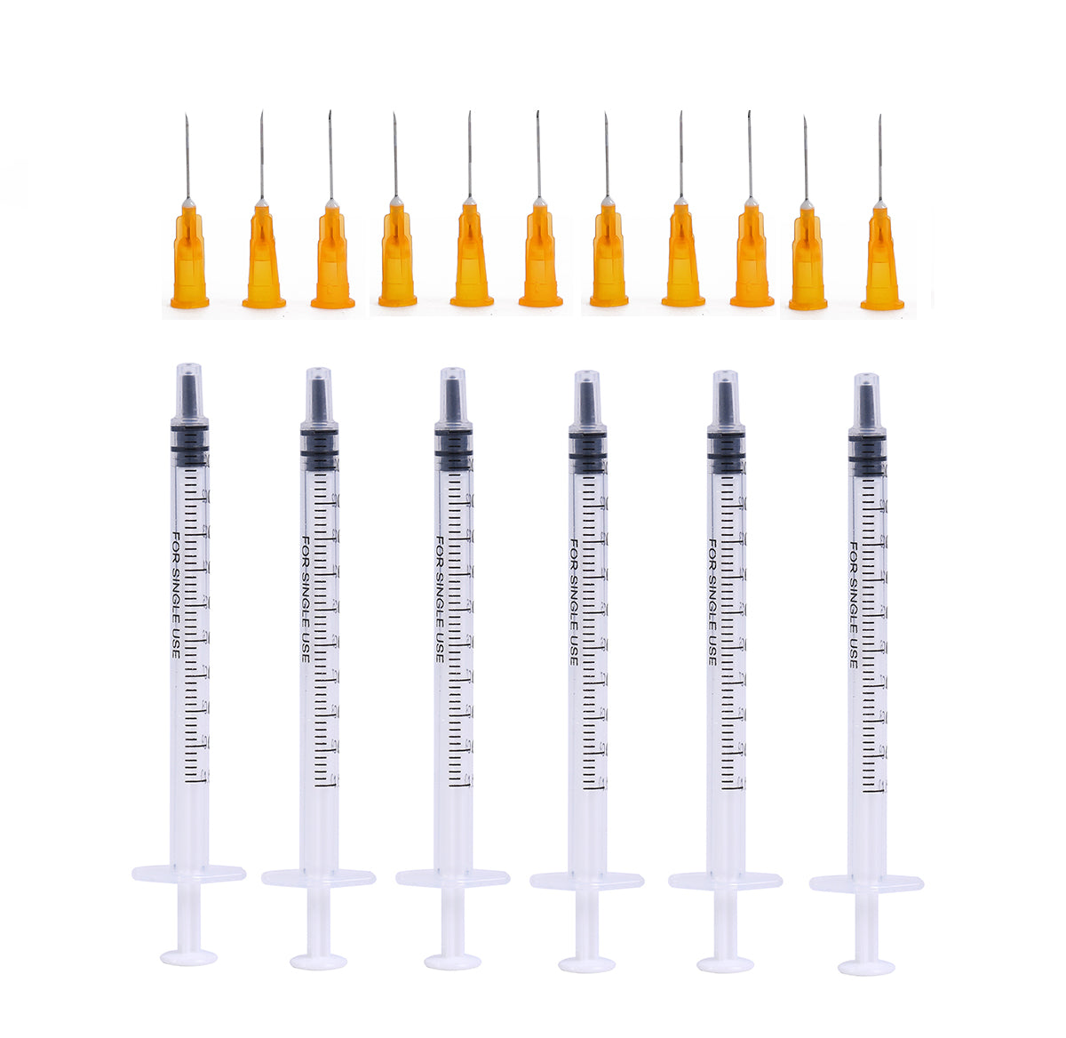 1ml Sterile Syringes + 25G 13MM Injection Needles Sterile Individual Packaged Disposable Needle