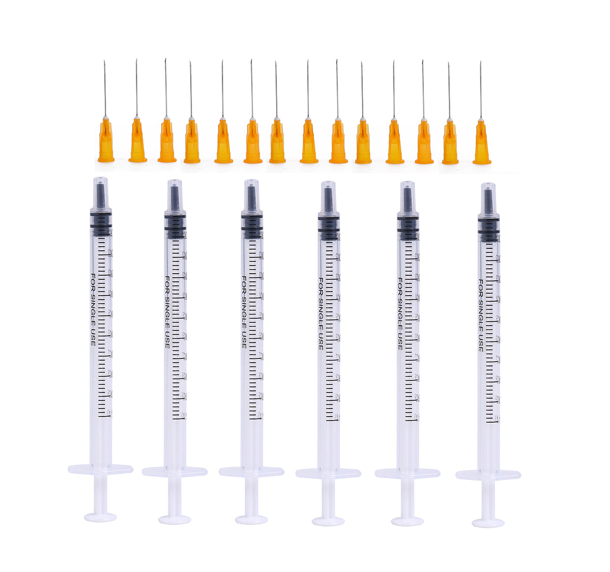 1ml Sterile Syringes + 25G 20MM Injection Needles Sterile Individual Packaged Disposable Needle
