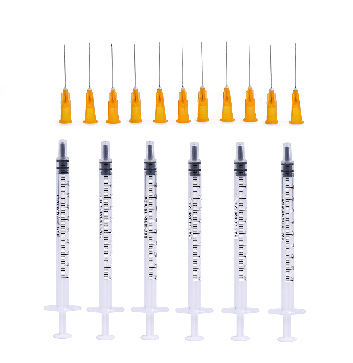 1ml Sterile Syringes + 25G 25MM Injection Needles Sterile Individual Packaged Disposable Needle
