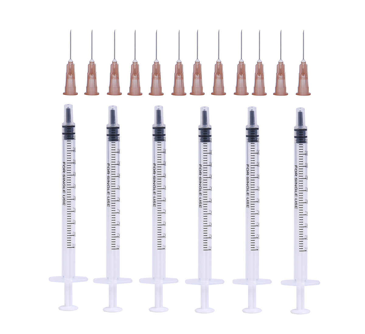 1ml/cc Sterile Syringes + 26G 16MM Sterile Injection Needles Sharp Pointed Needles Disposable Needle
