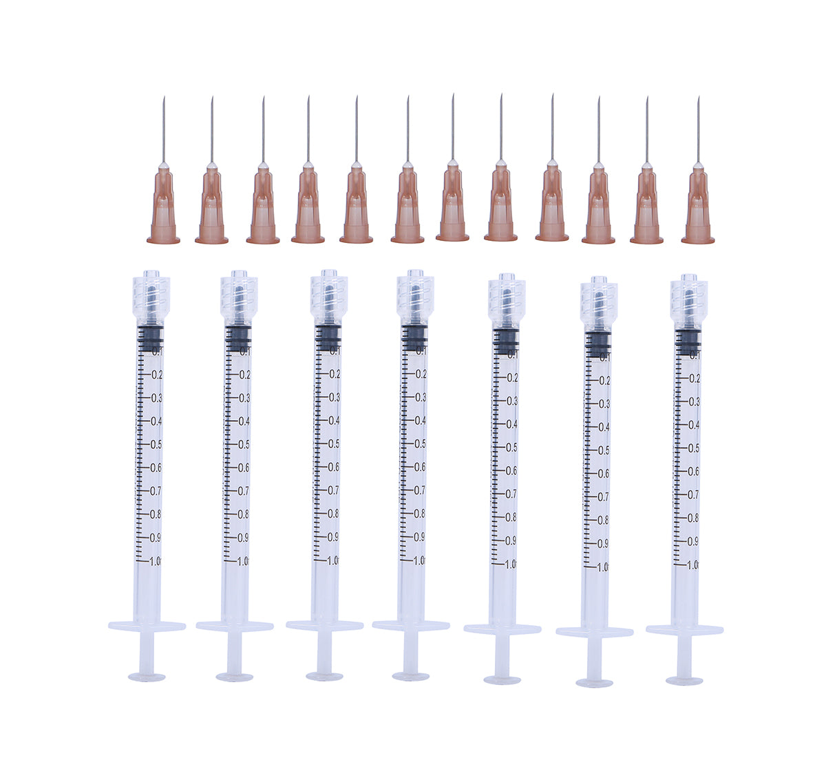 1ml Luer Lock Syringes + 26G 16MM Sterile Injection Needles Sharp Pointed Needles Disposable Needle