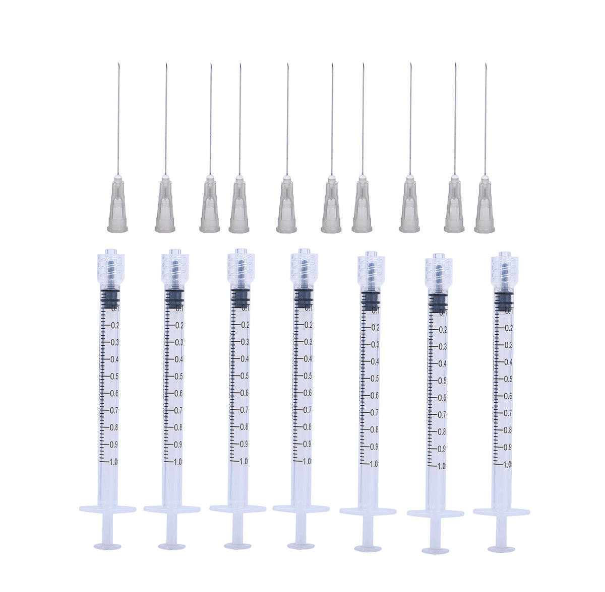 1ml Luer Lock Syringes + 27G 38MM Sterile Injection Needles Sharp Pointed Needles Disposable Needle