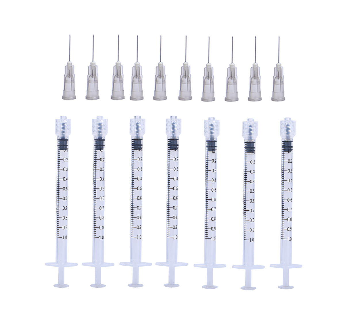 1ml Luer Lock Syringes + 27G 13MM Sterile Injection Needles Sharp Pointed Needles Disposable Needle