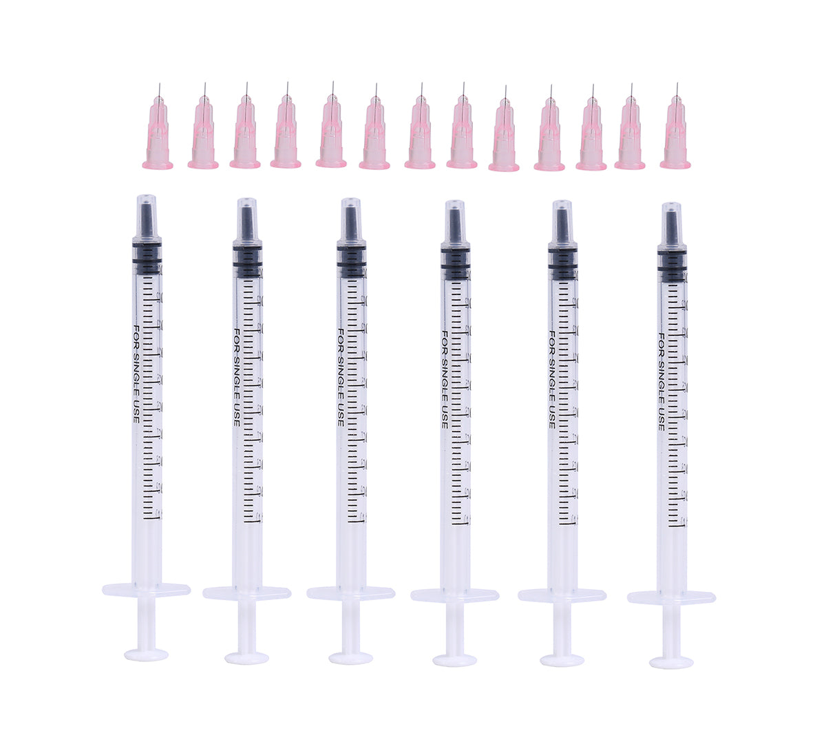 1ml Sterile Syringes + 34G 6MM Thinner and Painless Injection Needles Sharp Pointed Needles Disposable Needle for Mesotherapy