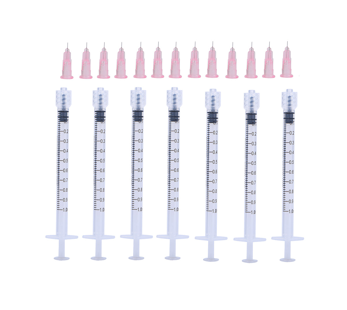 1ml Luer Lock Syringes Sterile + 34G 4MM Thinner and Painless Injection Needles Sharp Pointed Needles Disposable Needle for Mesotherapy