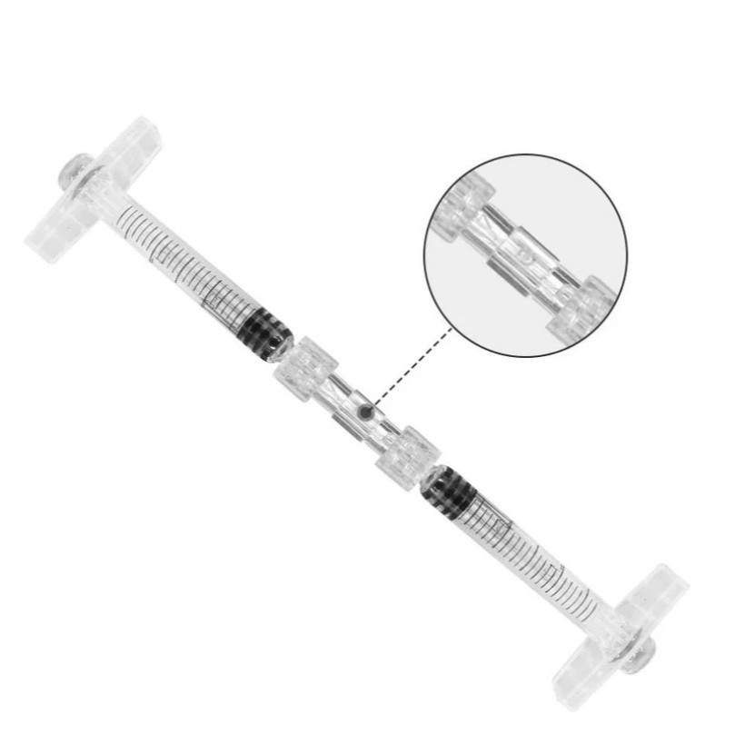 Sterile Syringe Coupler Connector, Transparent Female to Female Luer Lock, Individual Packing