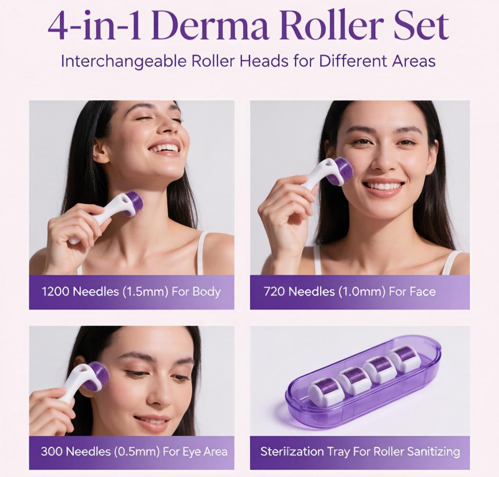4-in-1 Interchangeable Derma Roller Skincare Kit