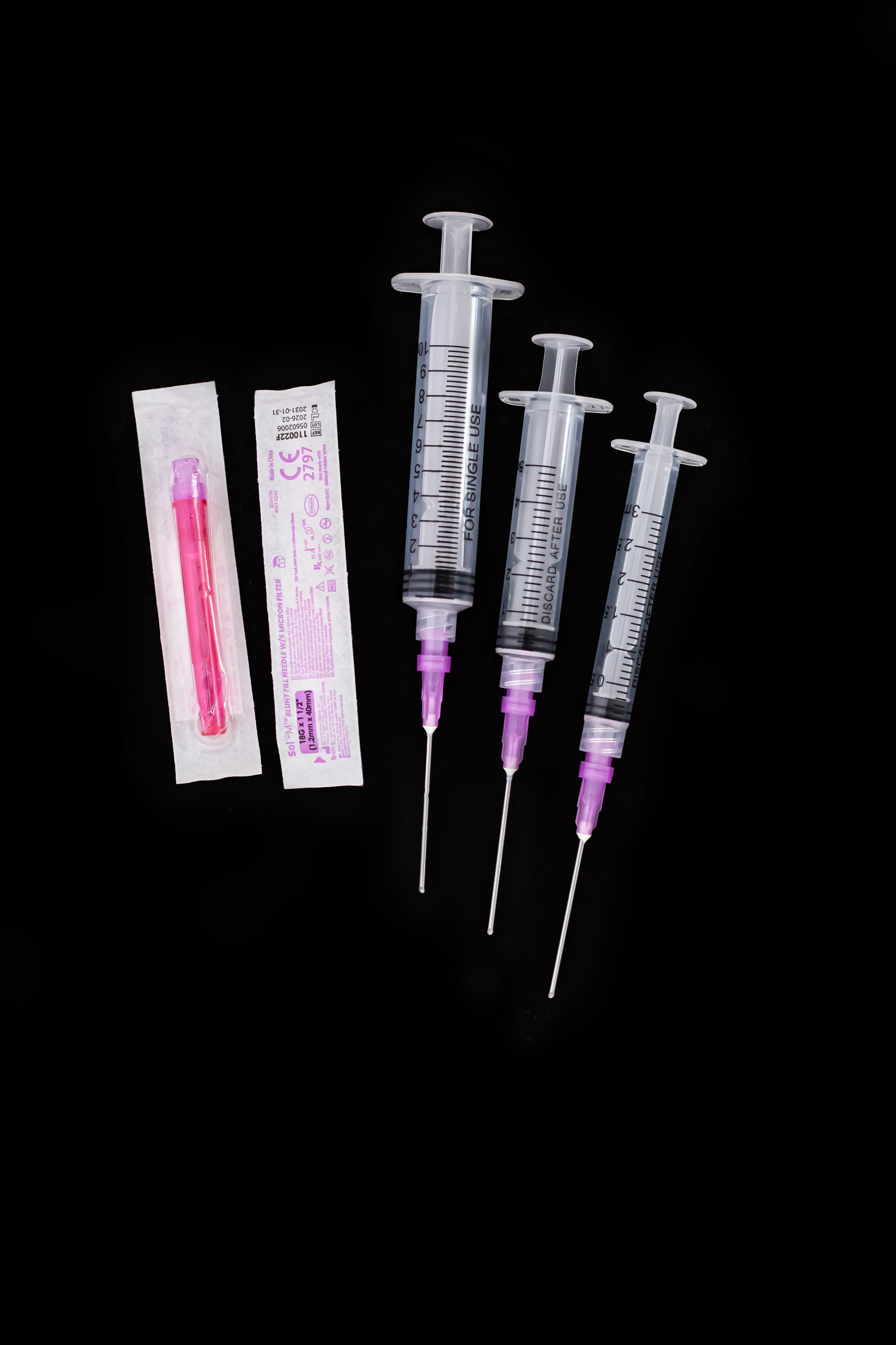 Safety Blunt Filter Needles for Ampoule Prep (18G x 1 1/2" / 40mm, 5µm Filter)