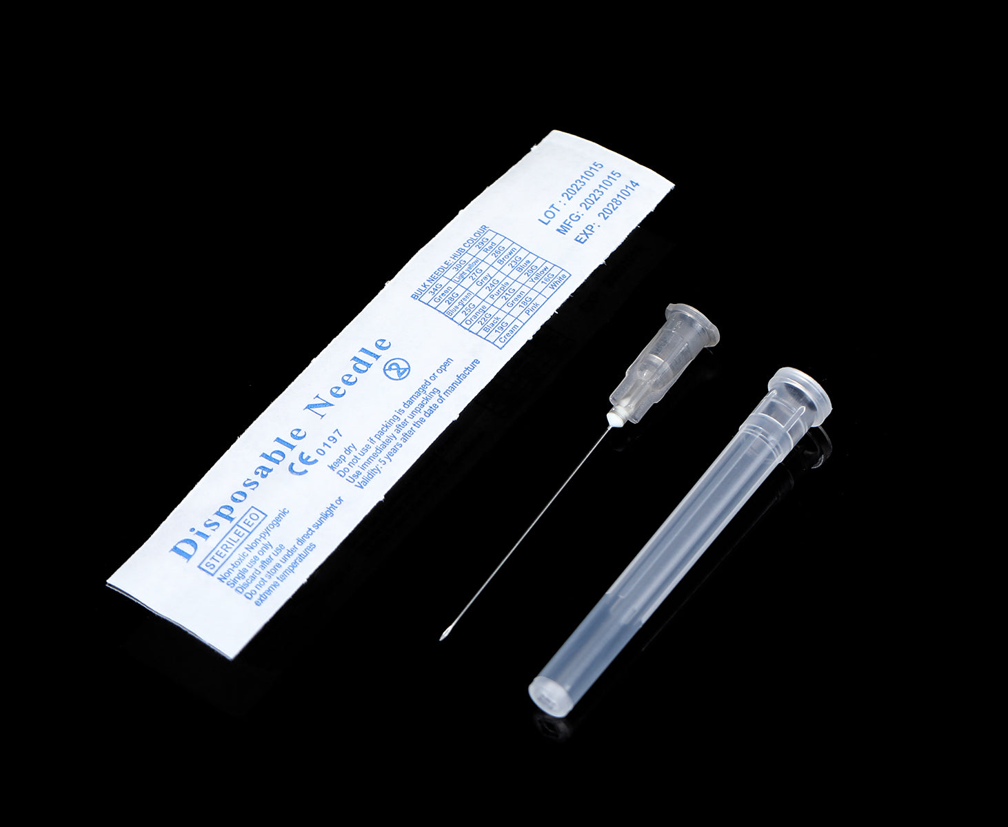 1ml Luer Lock Syringes + 27G 38MM Sterile Injection Needles Sharp Pointed Needles Disposable Needle