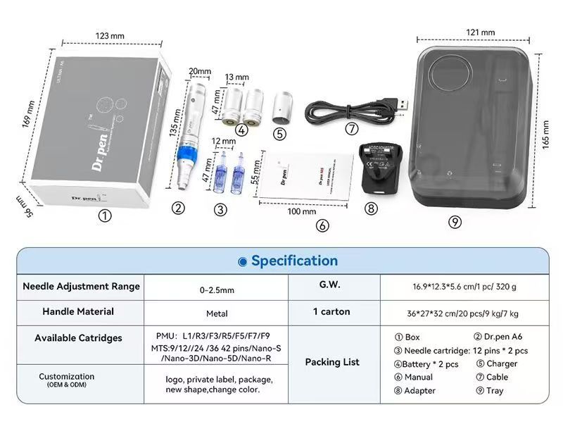 Dr. Pen Ultima A6 Professional Dual-Battery Wireless Microneedling Pen System