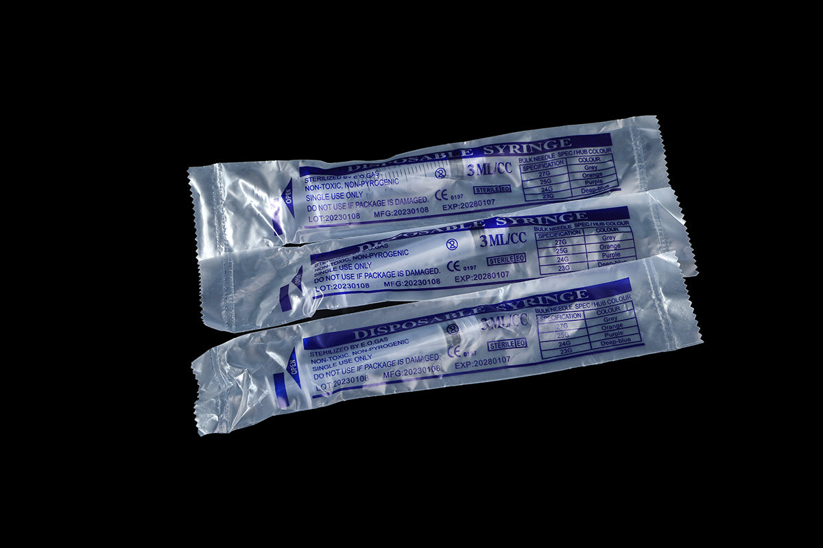 3ml/3cc Syringes Luer Lock Syringes Plastic Disposable Injector Syringe Sterile Individually Packaged Not Include Needles