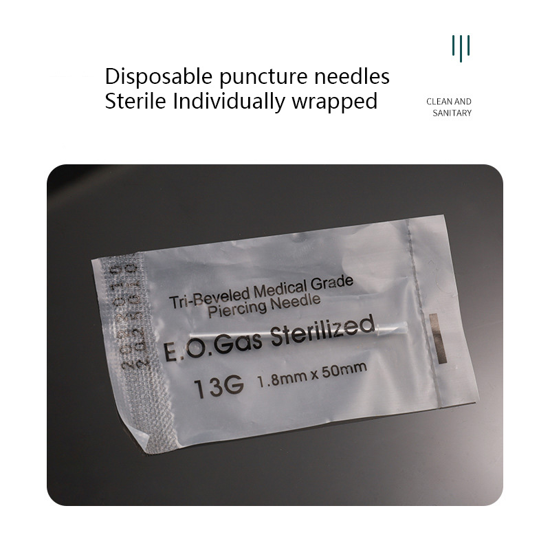 Blue Genie Body Piercing Needles 50/100pcs 14g 16g 18g Stainless Steel Disposable Ear Nose Navel Nipple Lip Piercing Needle