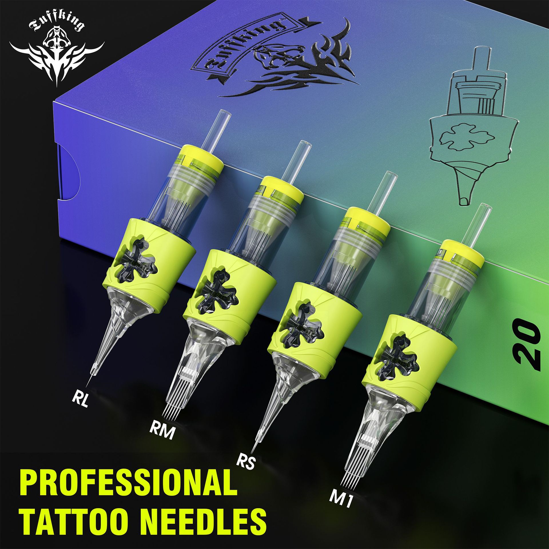10PCS Mixed Size Steriled Transparent Tattoo Cartridge Needles Needles with Membrane Safety Cartridges for Tattoo Pen Disposable Tattoo Needle