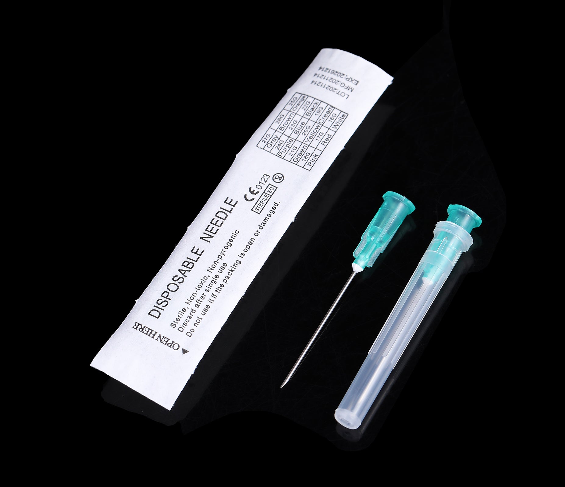 21G 16MM 25MM 32MM 38MM 50MM Sterile Needles 100pcs Stainless Steel Needles Individually Wrapped
