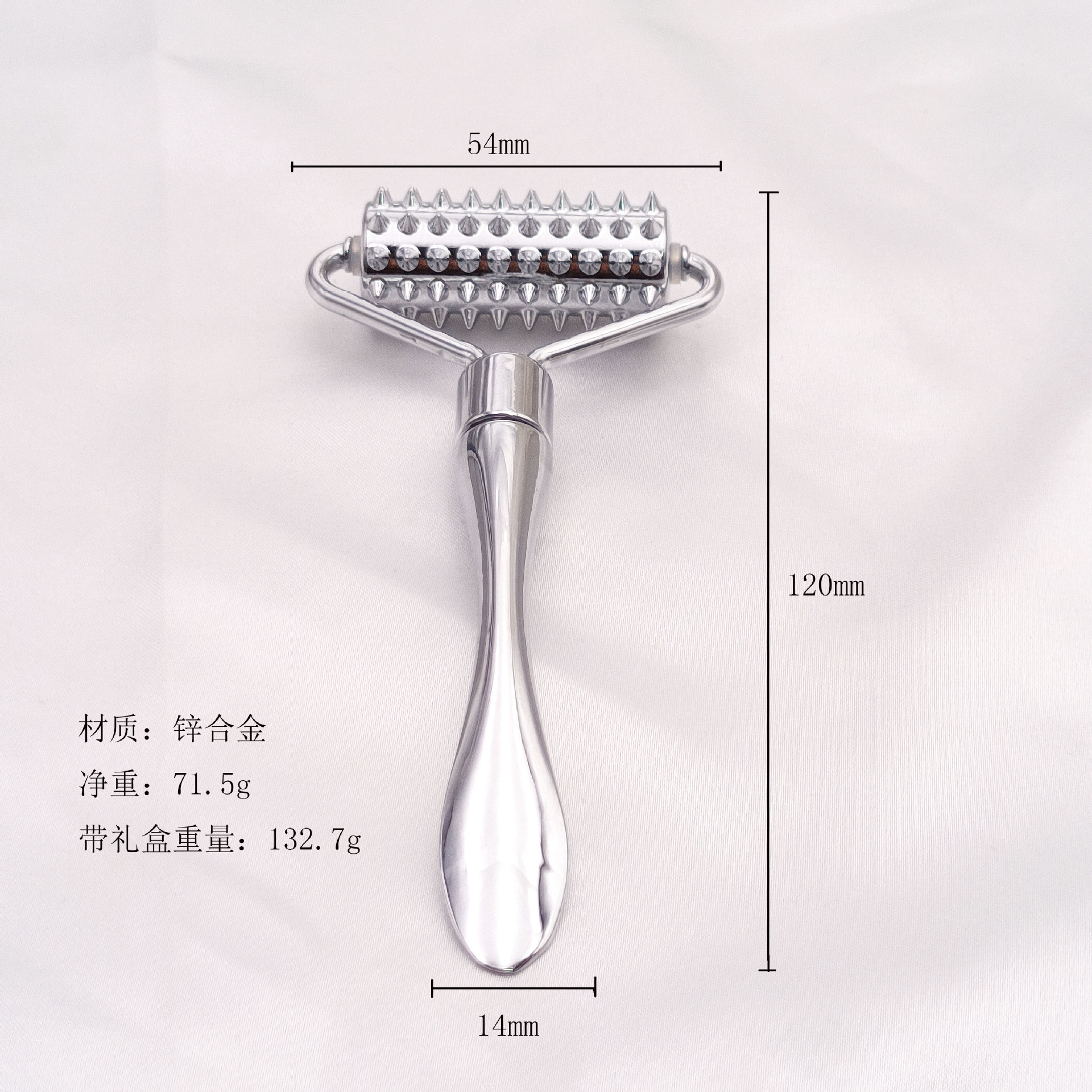 Zinc Alloy Microneedle Roller Facial Wrinkle Remover Manual Massager Micropin Skincare Beauty Tool Device Dermaroller for Face