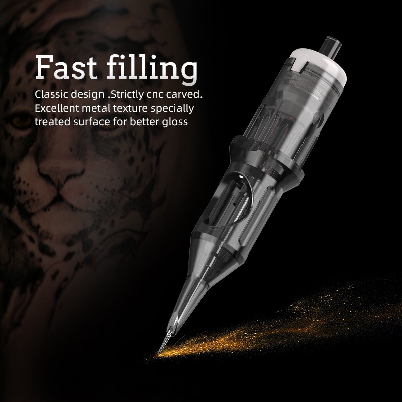Disposable Sterilized Tattoo Cartridge Needle Permanent Makeup Pen Machine Flat Tip Eyebrows Lips 20 Pieces